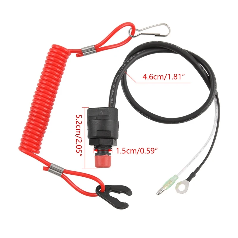 

U90C Universal Boat Marine Bike Engine Emergency Stop Kill Switch Safety Tether Lanyard Compatible with Marine Outboard Motor