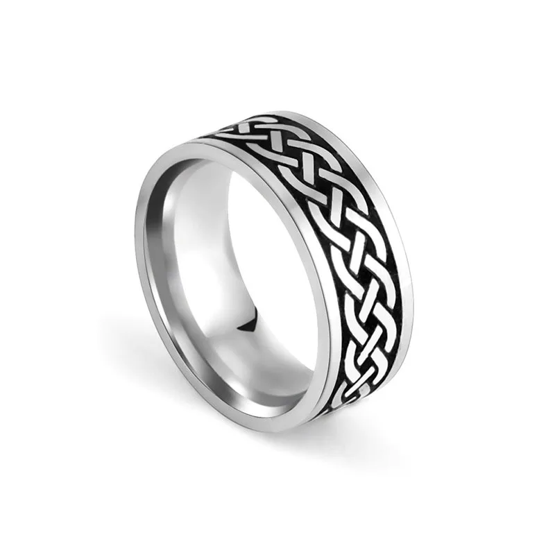 

2022 New Vintage Irish Celtics Knot Ring for Men Women Viking Stainless Steel Couple Cool Finger Rings Party Jewelry Gift