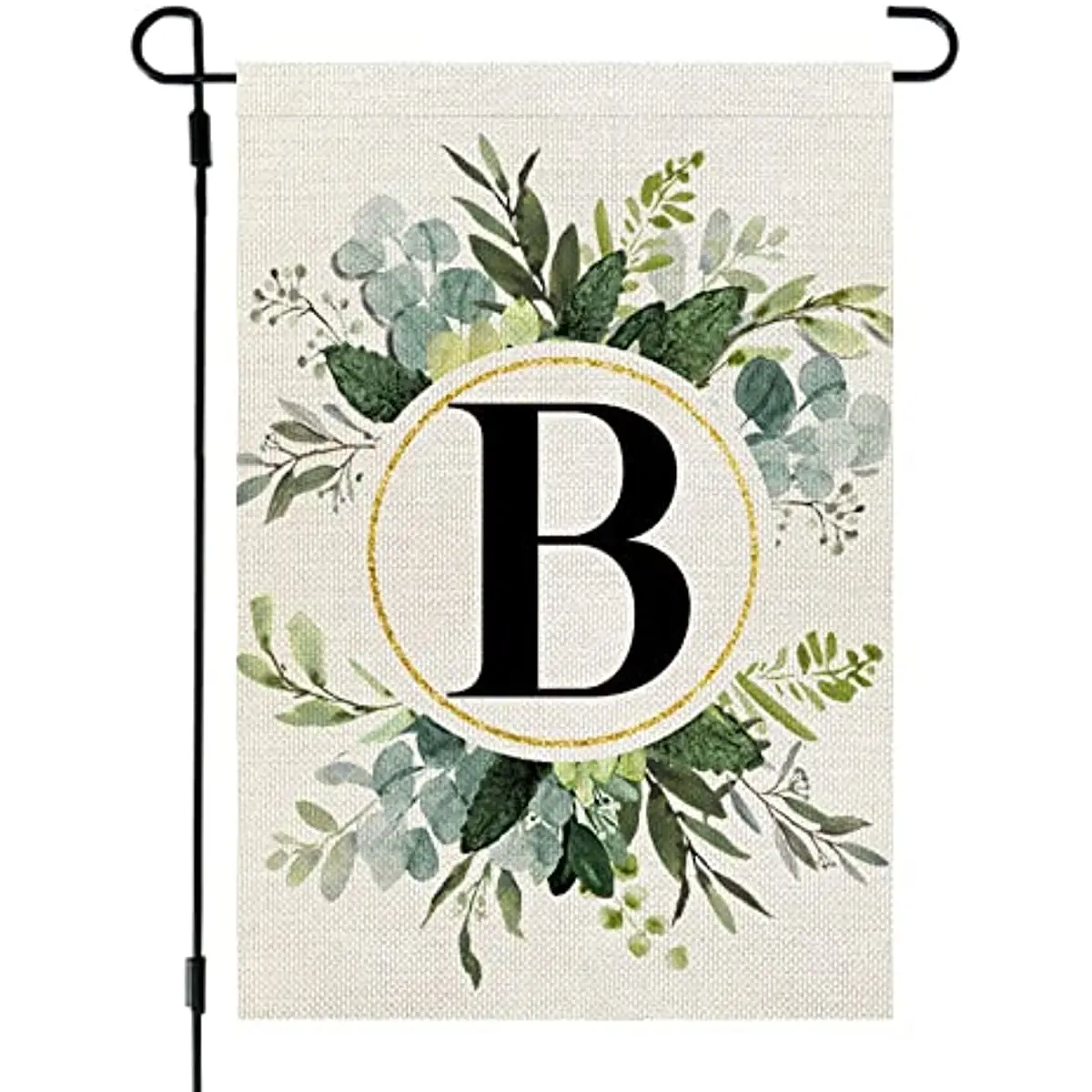 

BEAUTY Monogram Letter H Garden Flag Floral 12x18 Inch Double Sided for Outside Small Burlap Family Last Name Initial Yard Flag