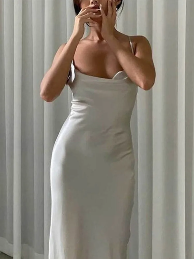 

Женское атласное платье-комбинация, элегантное винтажное платье средней длины с квадратными вставками, регулируемыми подтяжками и оборкам...