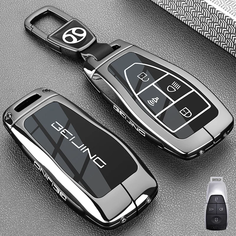 

Автомобильный чехол для ключей из цинкового сплава, ТПУ, чехол-держатель для Baic x55 x35 x75 ii evo 5, Beijing bj40 bj80 u7 x7, аксессуары для стайлинга автомобилей