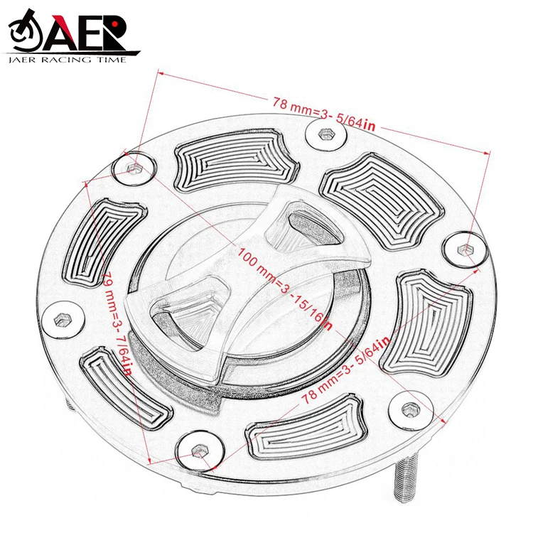 Алюминиевая крышка топливного бака с ЧПУ для Kawasaki Ninja 300 EX300 2013-2017 250 EX250 2008-2014