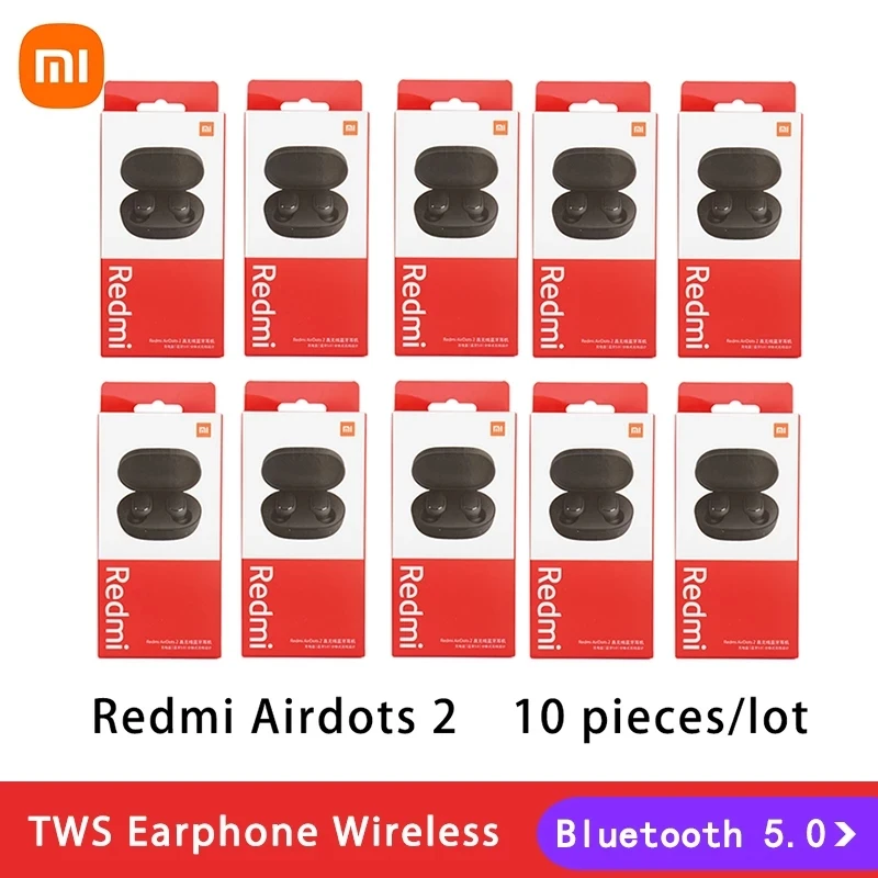 

Original Xiaomi Redmi Airdots 2 TWS Bluetooth Earphone Stereo bass 5.0 headphones With Mic Handsfree Earbuds 5/10/20 pieces