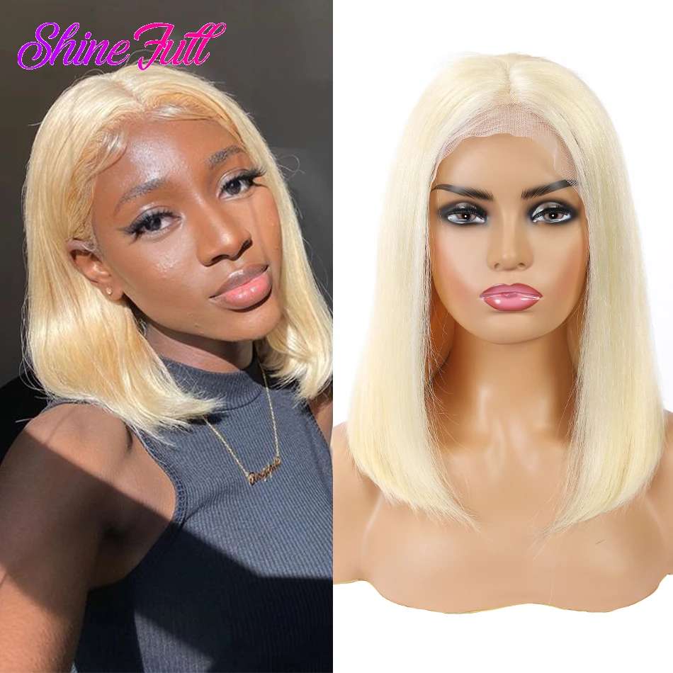 

Bone Straight 613 13x4 Short Bob Lace front Human hair wigs Malaysian Pre-Plucked 4x4 Hd Lace closure wig For Women Virgin hair