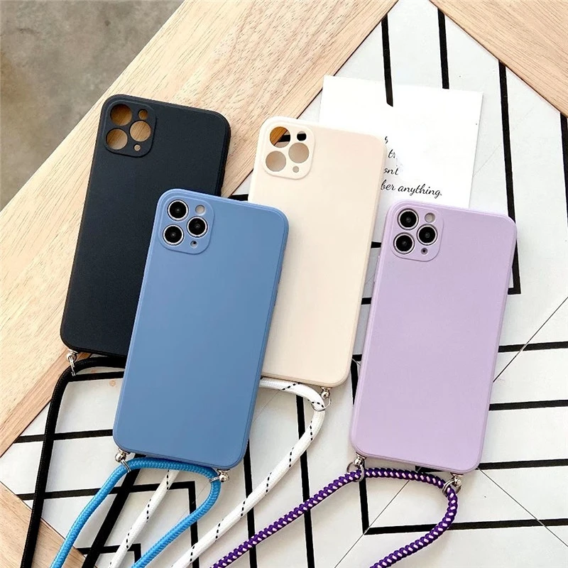 

Crossbody Strap Case for Xiaomi POCO M4 X4 M3 Pro X3 NFC GT Redmi Note 11 10 Pro 10C 10A Necklace Lanyard Cord Chain Soft Cover