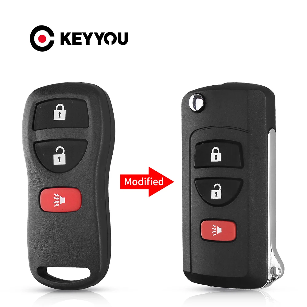 

Модифицированный чехол KEYYOU для автомобильного ключа-пульта, чехол для NISSAN Pathfinder Titan Versa Maxima Frontier Xterra Murano INFINITI