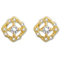 new cute square stud earrings for women temperament goldsilverrose gold rhinestone earring girls birthday party jewelry