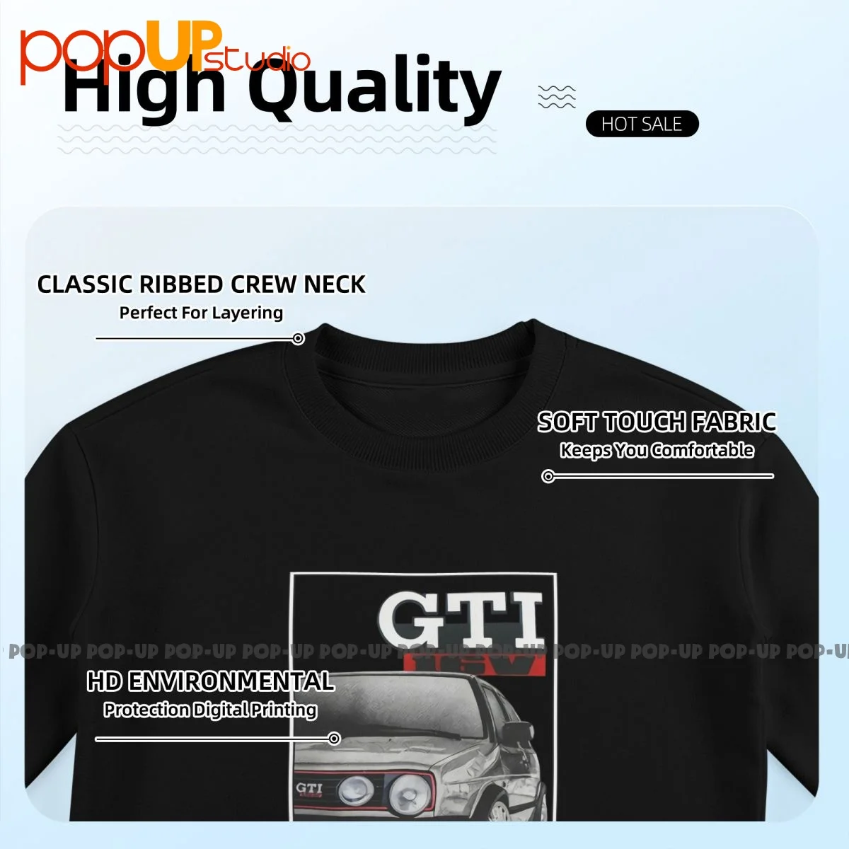 Гольф Gti Mk2 Толстовка пуловер рубашки Vtg принт Новинка удобные |