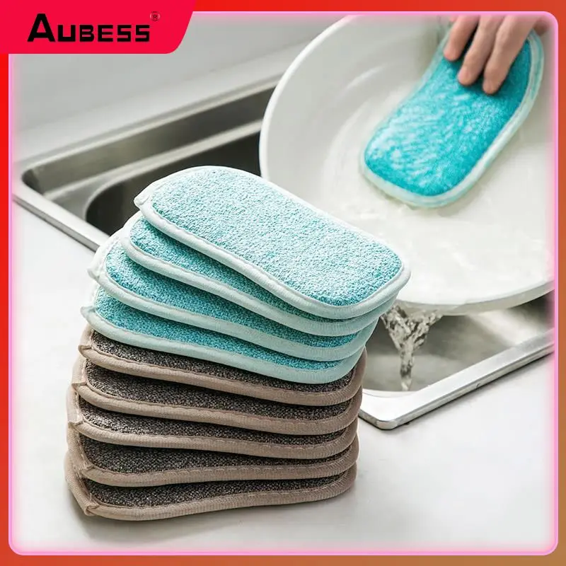

Cleaning Brush Double Sided Reusable Dish Cleaning Sponge Efficient Decontamination Scouring Pad Kitchen Gadget Dishcloth