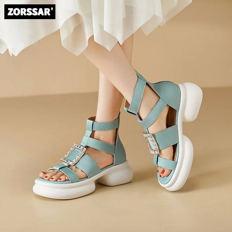 

Summer Hollowed-out Breathable Thin Roman Sandals Women New All-match High-heeled Platform Sandals Wedge Platform Shoes