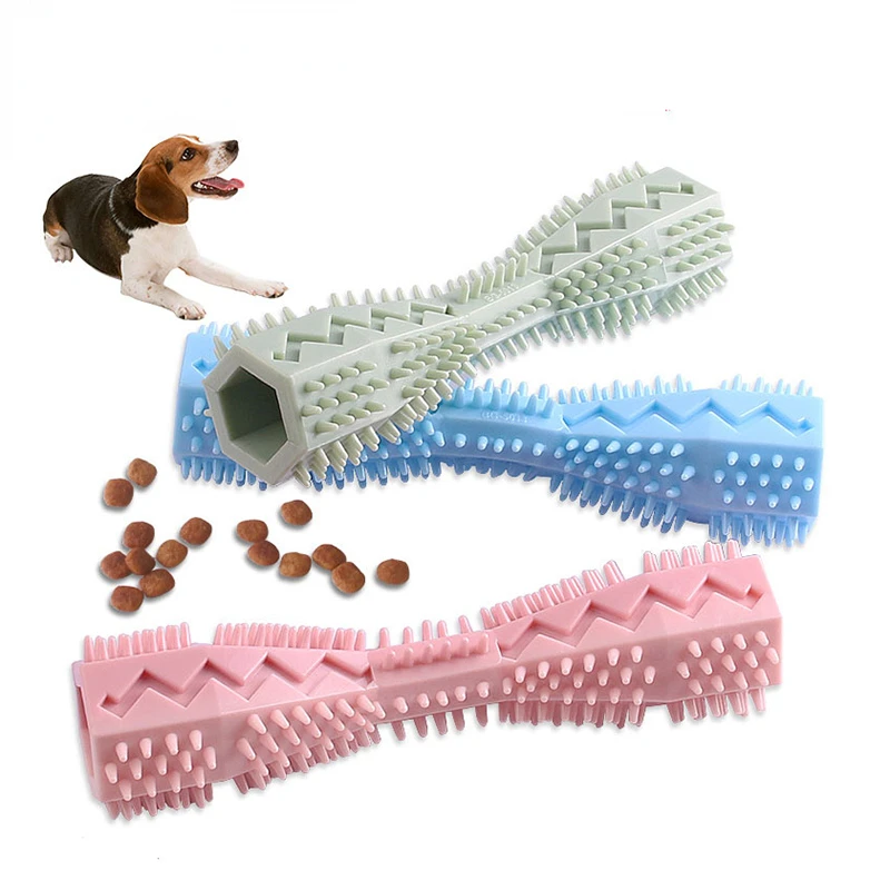 

Dog Chew Toy Dog Toothbrush Durable Stick Soft Rubber Tooth Cleaning Point Massage Toothpaste Pet Molar Toy Pet dog products