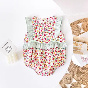 MILANCEL 2022 Summer New Baby Clothes Infant Floral Patchwork Bodysuit Toddler One Piece