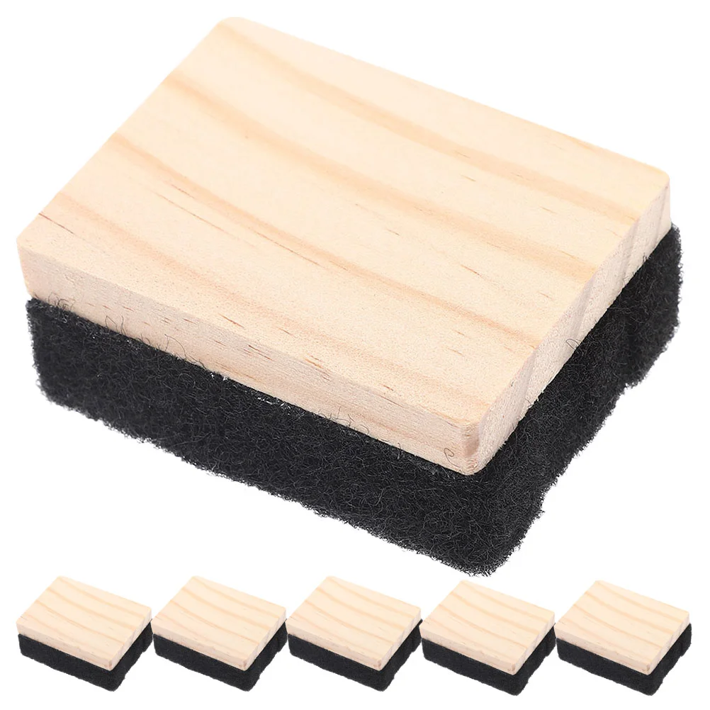 

6 Pcs Wooden Blackboard Eraser Chalk Erasers Dust Free Chalkboard Multifunction Wiper School Student