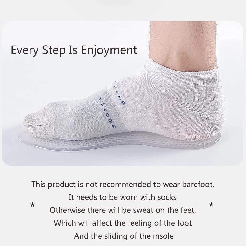 Soft Silicone Gel Insoles for Shoes Men Women Plantar Fascitis Pain Relief Insoles for Feet Comfort Massage Running Shoe Sole