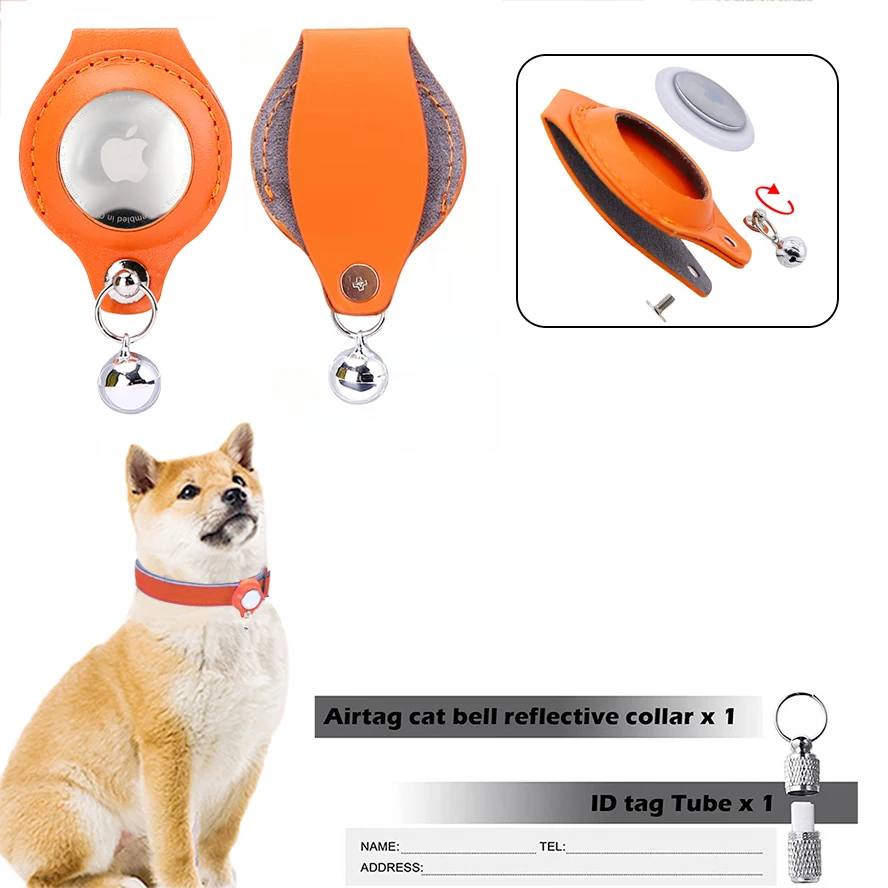 

Airtag Case Dog Accessories Tracking Locator Protective Sleeve Dog Cat Collar Loop Anti Lost Leather Clip Cover for Kids Pets