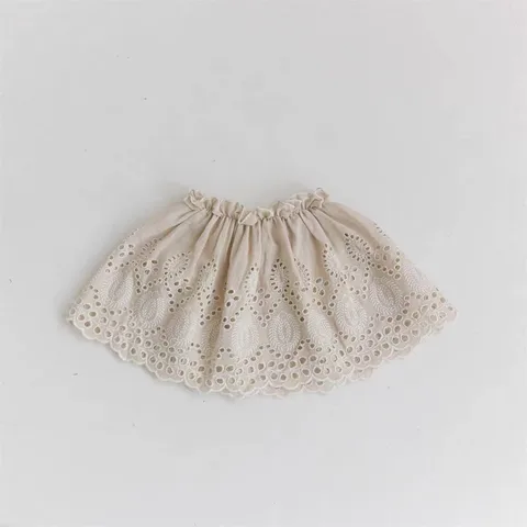 Кружевная юбка принцессы с цветочной вышивкой для новорожденных девочек, осенняя одежда, милая ажурная юбка-подъюбник для малышей, Детские хлопковые юбки