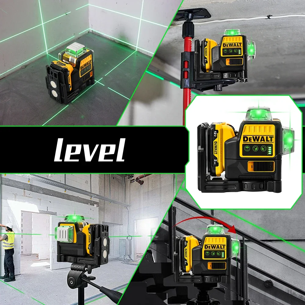 Фото Dewalt DW089 Лазерный уровень 3 стороны * 360 градусов Вертикальный 12-линейный самовыравнивающийся горизонтальный и вертикальный инструмент с перекрестной линией Батарея 12 В №5
