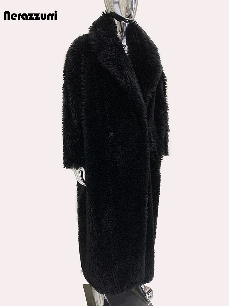Nerazzurri осень зима оверсайз длинный толстый теплый мягкий волосатый пушистый шуба