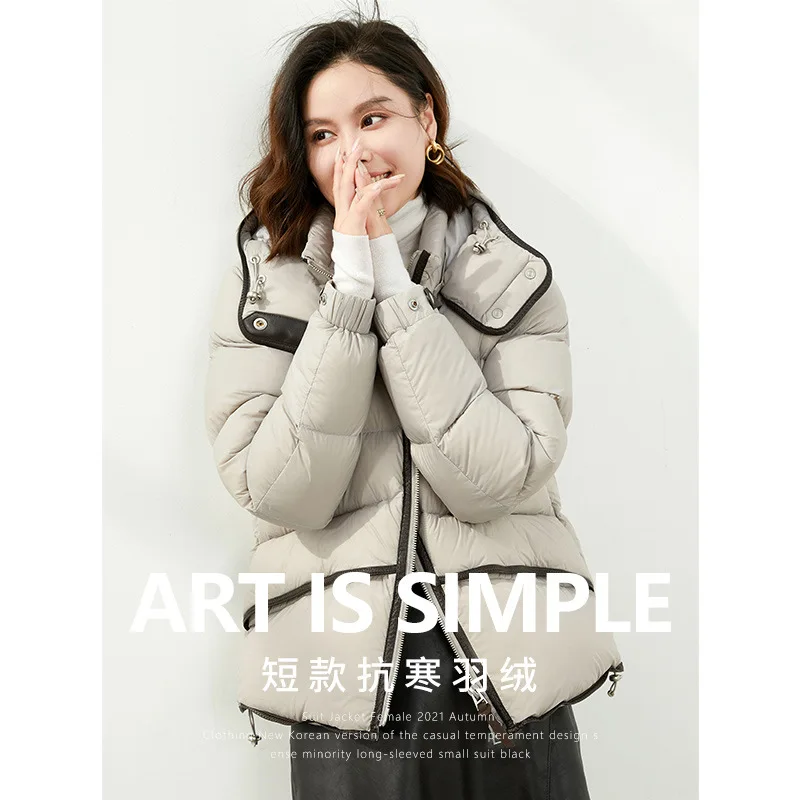 Down Jacket Women Cold Resistant and Windproof Down Jacket Knee Length Super Thick Warm Hooded Coat Winter New Style