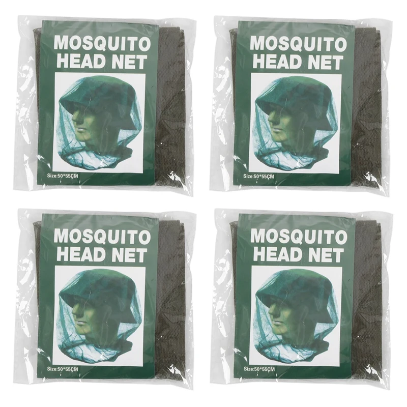 

4 Pack Mosquito Head Net,Beekeeping Beekeeper Face Protector,Lightweight Face Mesh Head Cover Insect Repellent Netting Fly Scr
