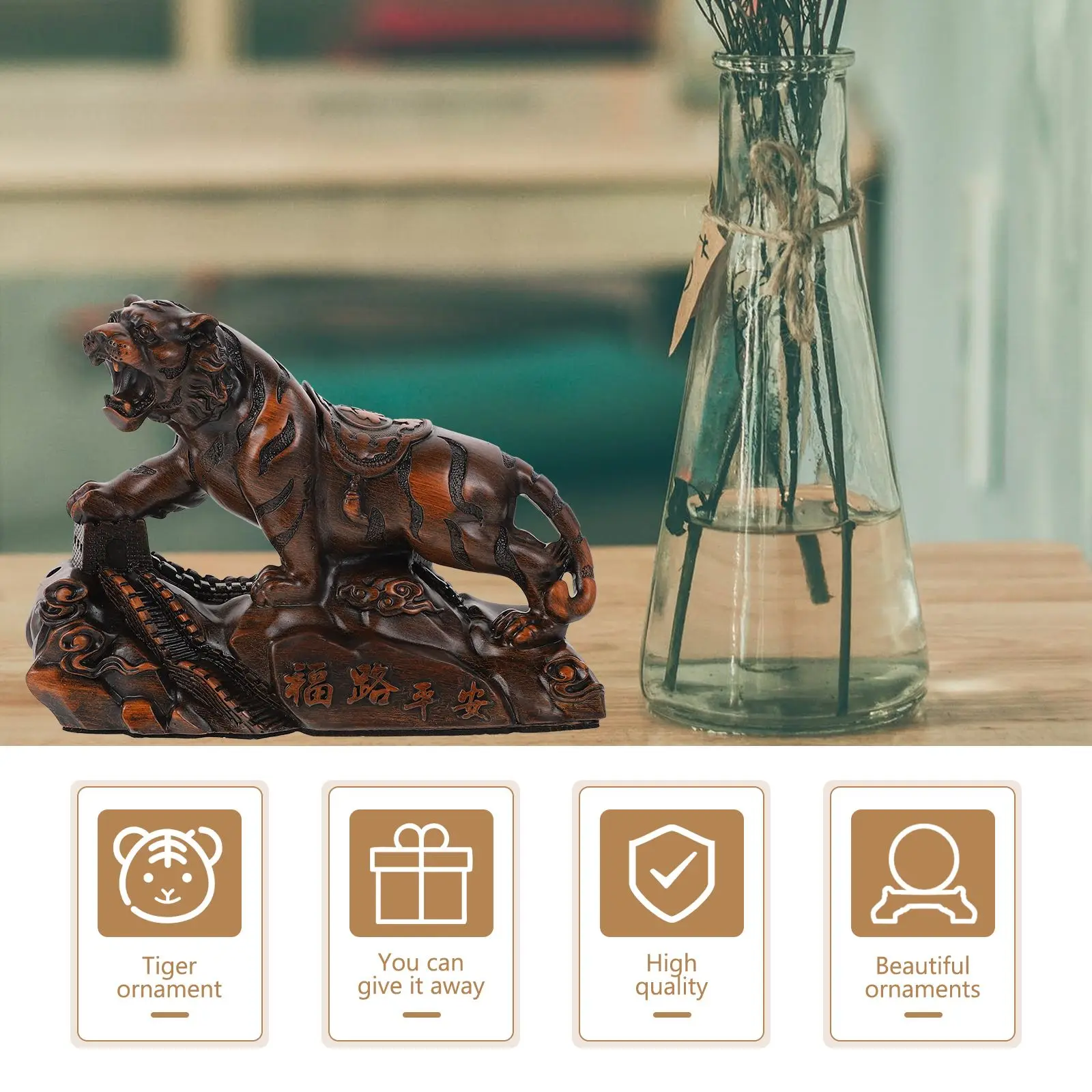 2022 новый год смола тигр знаки китайского зодиака натуральная создание подарков