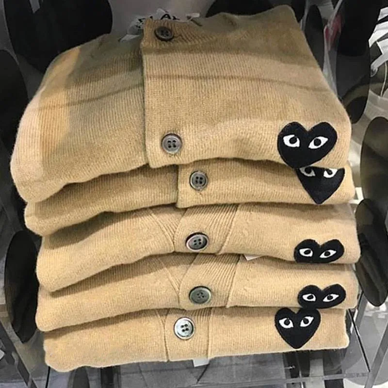 

Men Wool Cardigan Women Coat Long-sleeved Solid Colors Clothes 2021 Autumn 6 Color Single-breasted Red Heart Knit Sweater