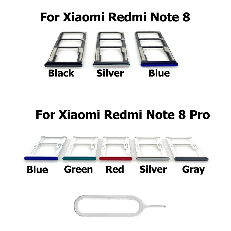 Sim Tray Holder For Xiaomi Redmi Note 8 Sd Card Tray Slot Holder Adapter Socket For Redmi Note 8 Pro Repair Parts