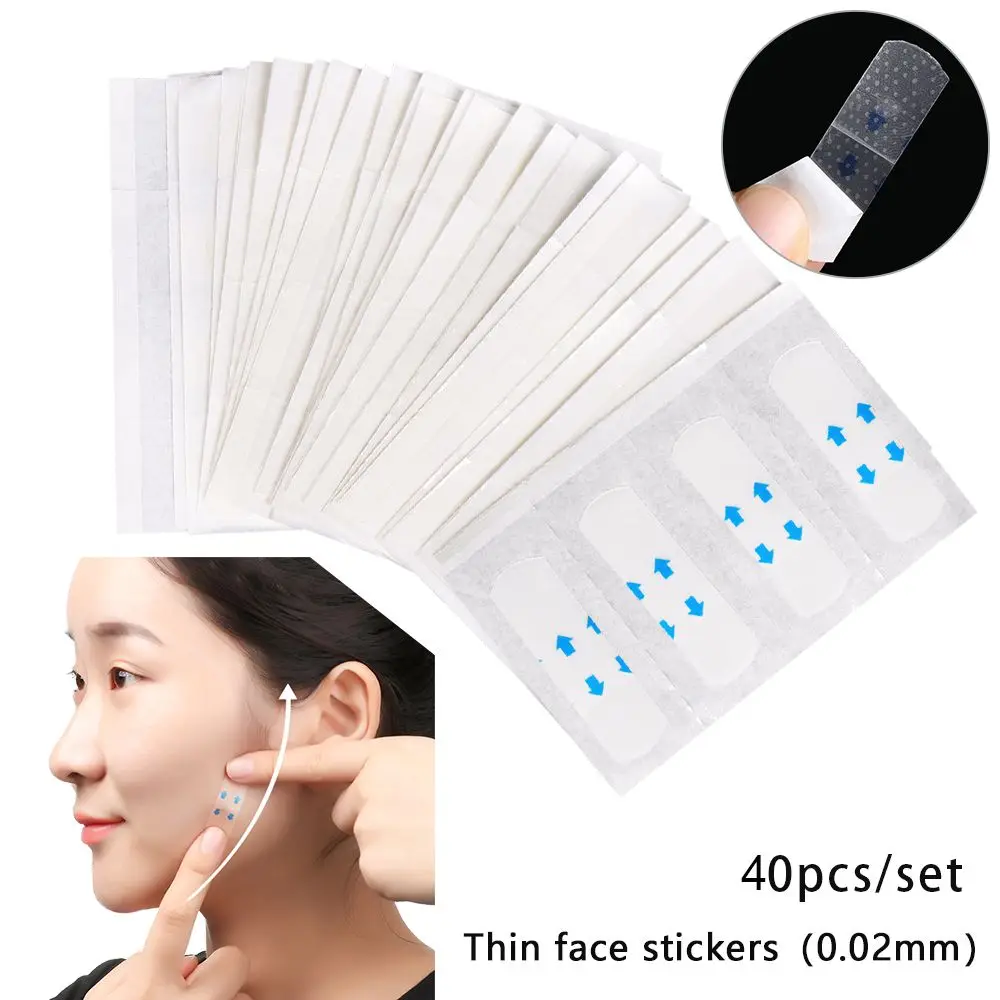 

40 шт./корт. Прочные наклейки Tira V Beauty Lifting Face Stickers Lift Tools, невидимые наклейки для тонкого лица
