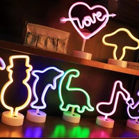 heart neon sign battery and usb dual powered led light for party home decoration bedroom table lamp wall decoration light gift