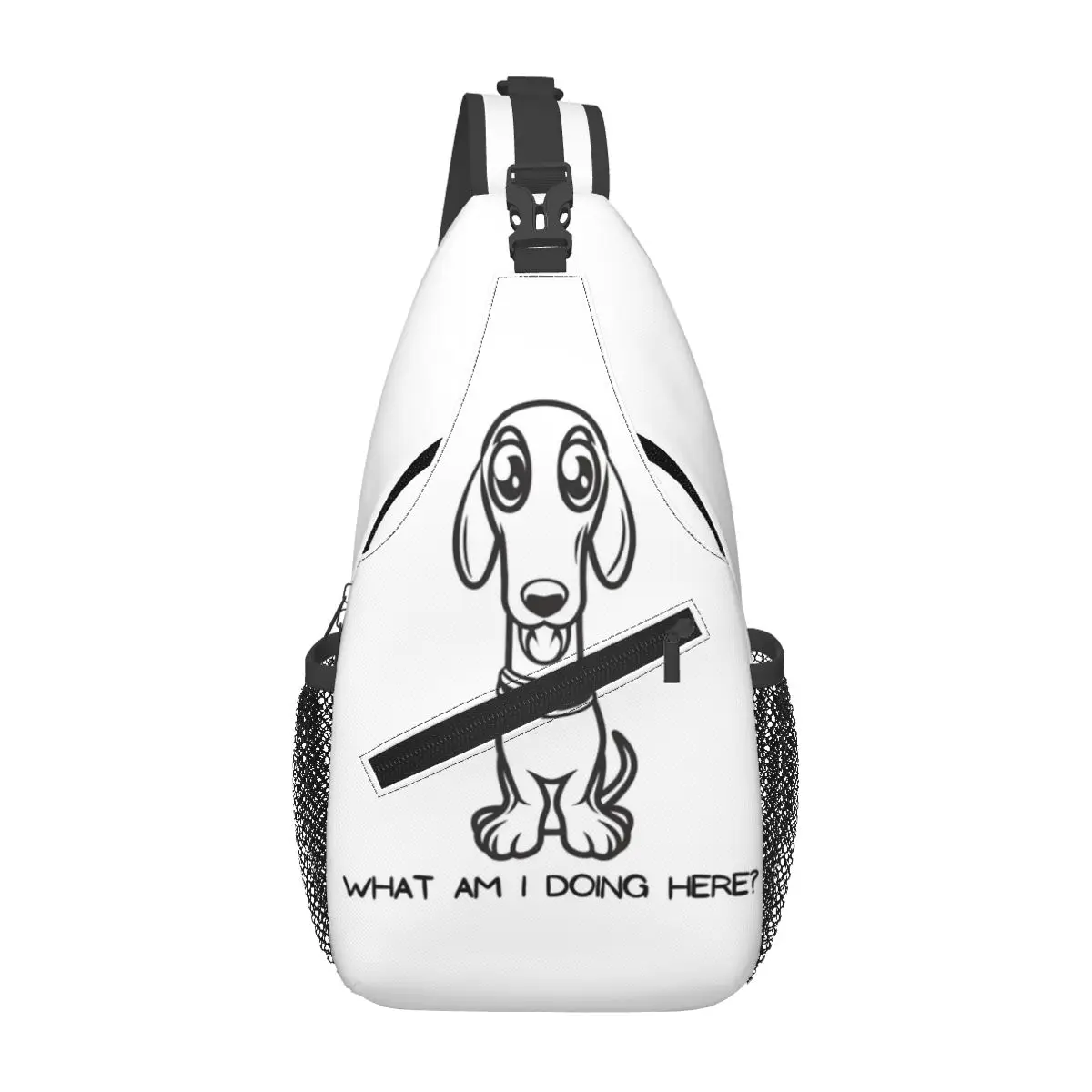 Нагрудная сумка с таксой мужской рюкзак через плечо нагрудная дорожный походный