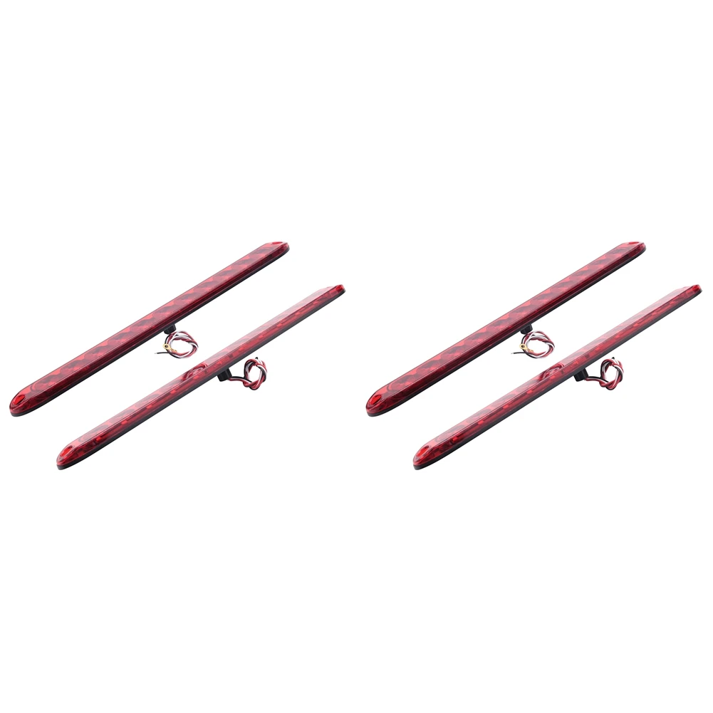 

4Pcs Red 15 Inch 11 LED Trailer Light Bar Sealed Stop Turn Tail Park Third 3Rd Brake Light