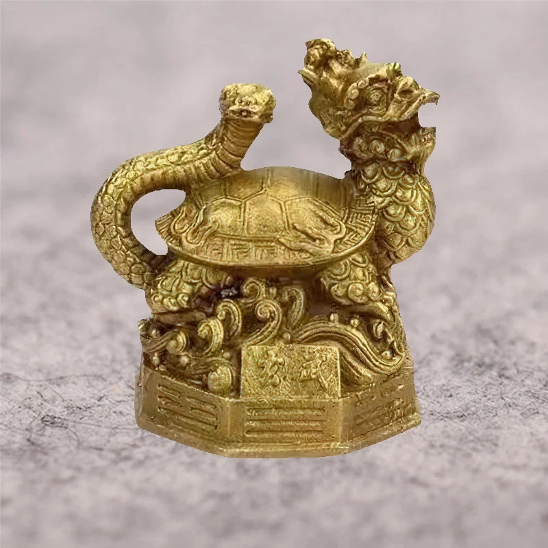 

Lucky Dragon snake turtle Statue Chinese Feng Shui good fortune tortoise Sculpture Figurines Home Garden Decoration Statues
