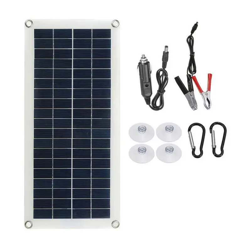 

10/30/100W Solar Panel System 12V Solar Panel Battery Charge Controller 12V/24V Solar Inverter Kit Complete Power Generation