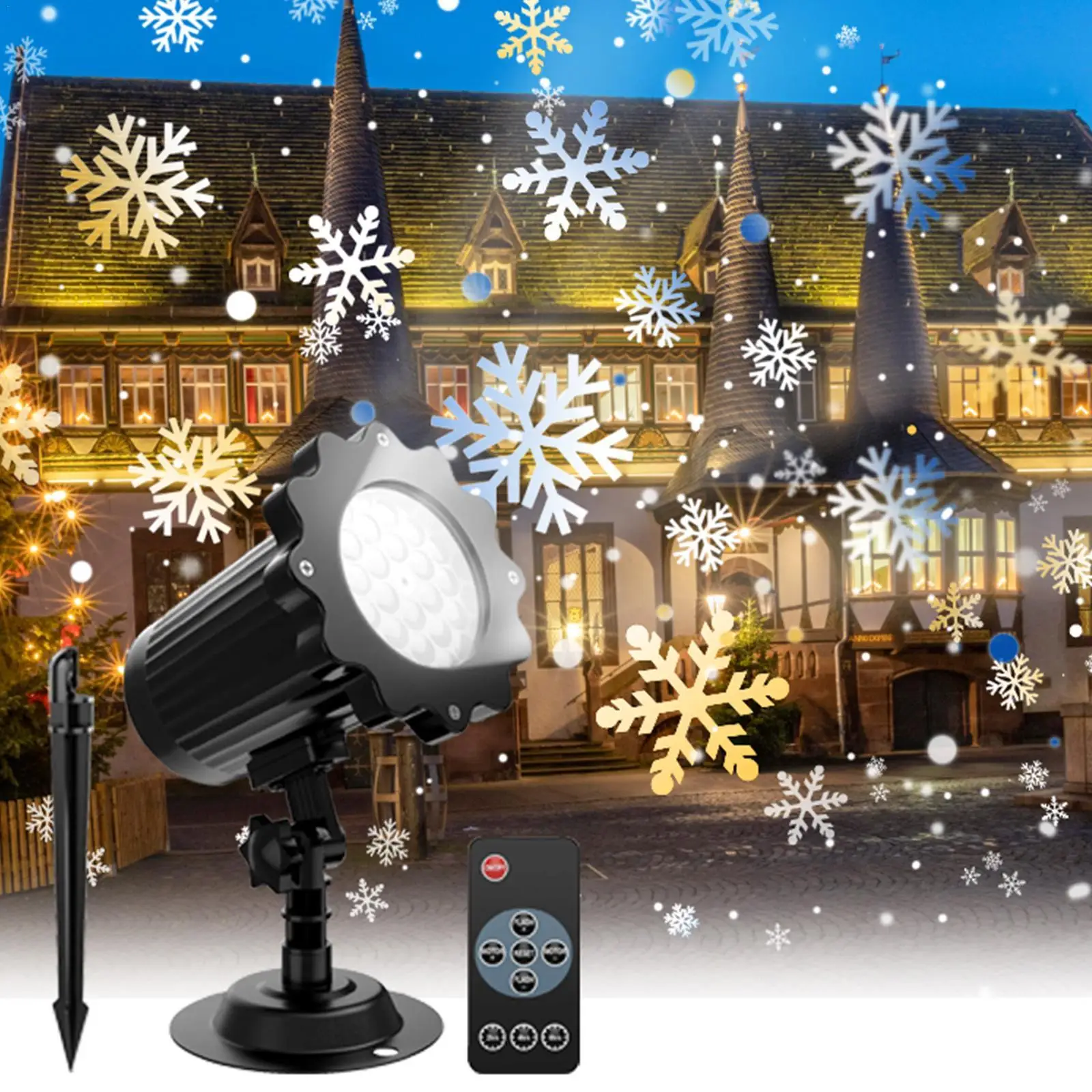 

New LED Snowstorm Outdoor Indoor Projection Lamp Christmas Party Decorative Snowflake Light With Remote