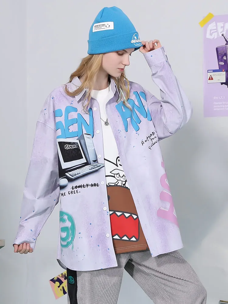Genanx Lightning модная брендовая рубашка женская осенняя Новое поступление Y2g ветер