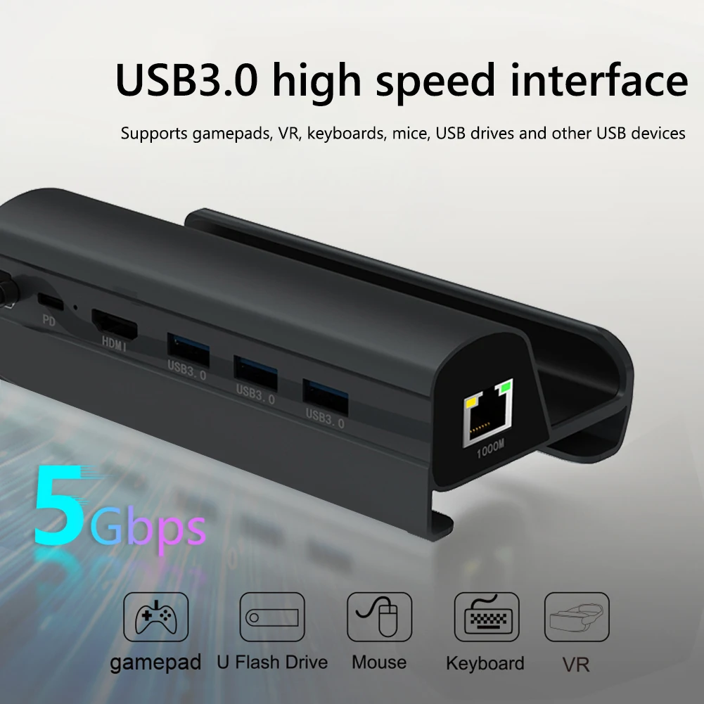 

Док-станция 6 в 1, подставка с USB HDMI-разъемом и портом RJ45