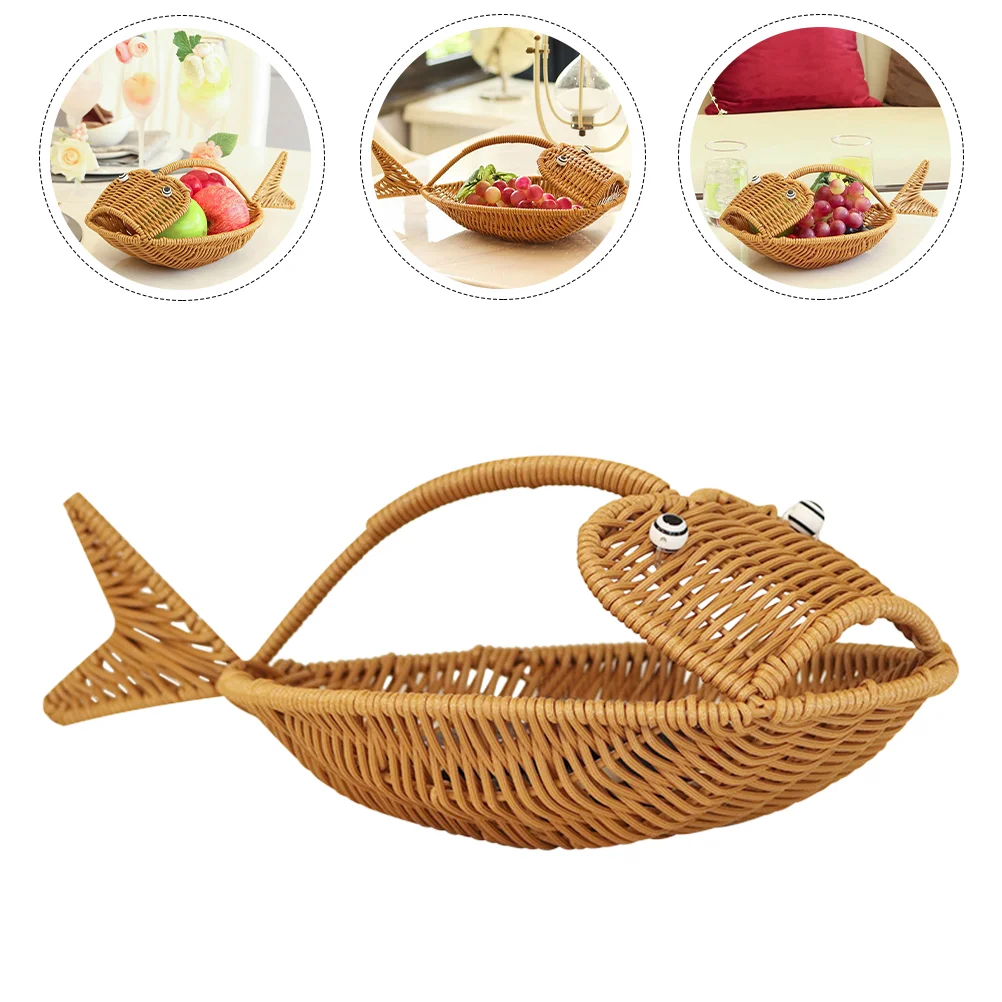 

Storage Basket Veggie Tray Fruit Display Platter Fruit Basket Woven Serving Baskets Plastic Woven Vegetable Basket