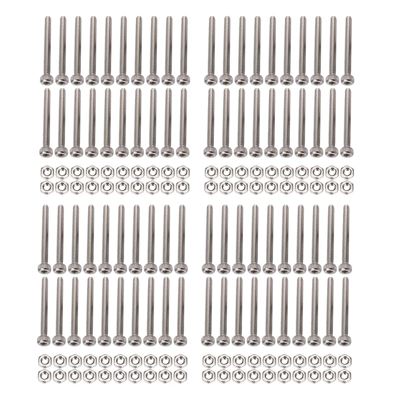 

TOP M2 X 20Mm Long Hex Socket Knurled Cap Screws Bolts Nuts Set 80Pcs