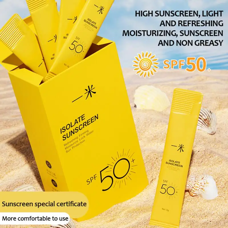 

20pcs SPF 50 Facial Body Sunscreen Whitening Cream Protector Facial Solar Block Isolation Lotion Sun Cream Bleaching Moisturizer
