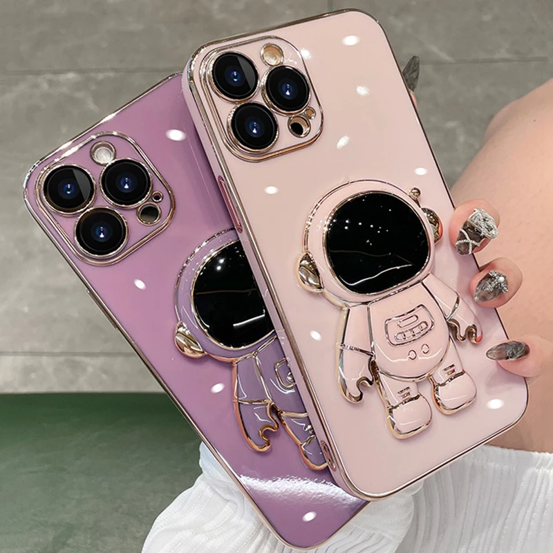 Складная подставка для телефона с 3d-астронавтом чехол iPhone 14 13 12 11 Pro Max XS XR X 14Pro