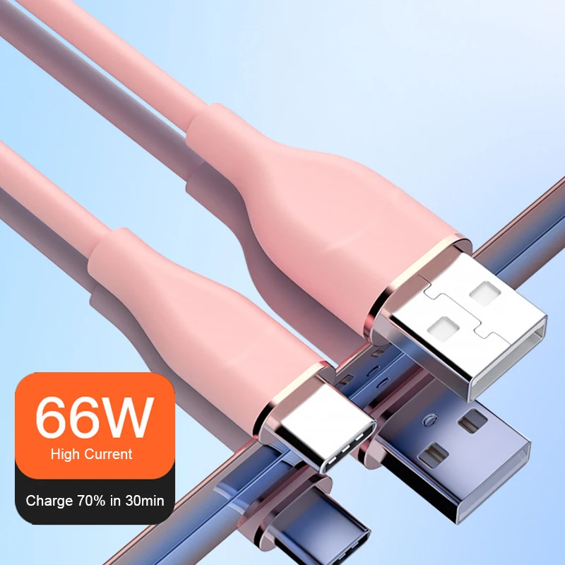 

66W Fast Charging Type C Cable USB C To USB Type C Cord for Samsung Xiaomi Realme OnePlus 10 9 8 7 Pro Warp Charge