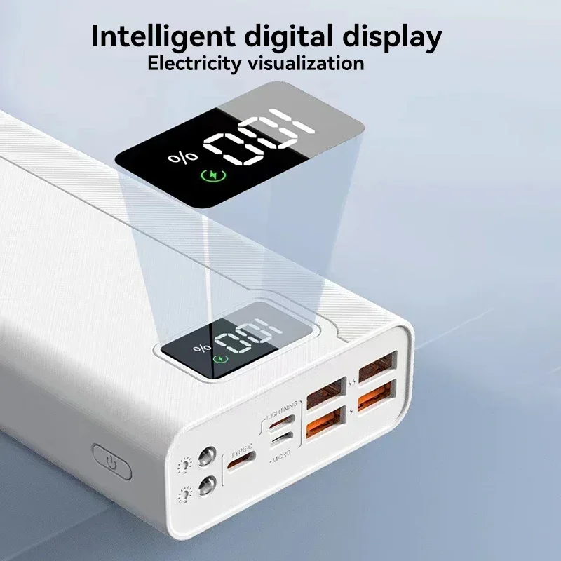 Ranwomen Power Bank 50000 мАч Сверхбыстрая зарядка аккумулятора большой емкости с цифровым