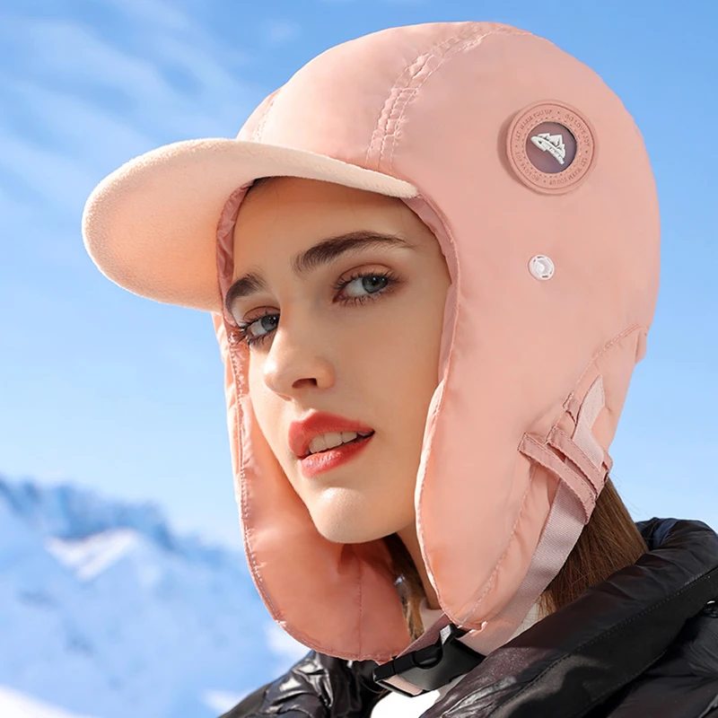 Женская шапка с ушным клапаном Мужская зимняя теплая водонепроницаемая пуховая