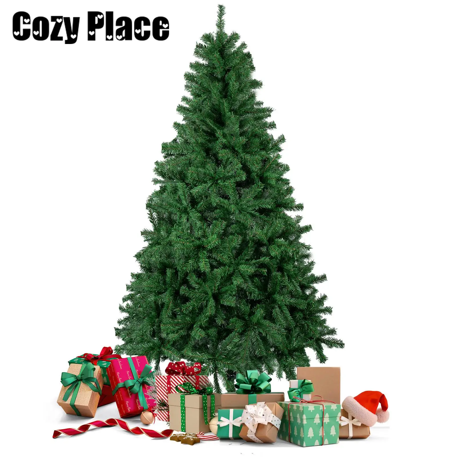 

Искусственная Рождественская елка 7,5 футов, праздничная Рождественская елка с металлической подставкой, светодиодное украшение для праздника, Рождественское украшение, рождественские украшения