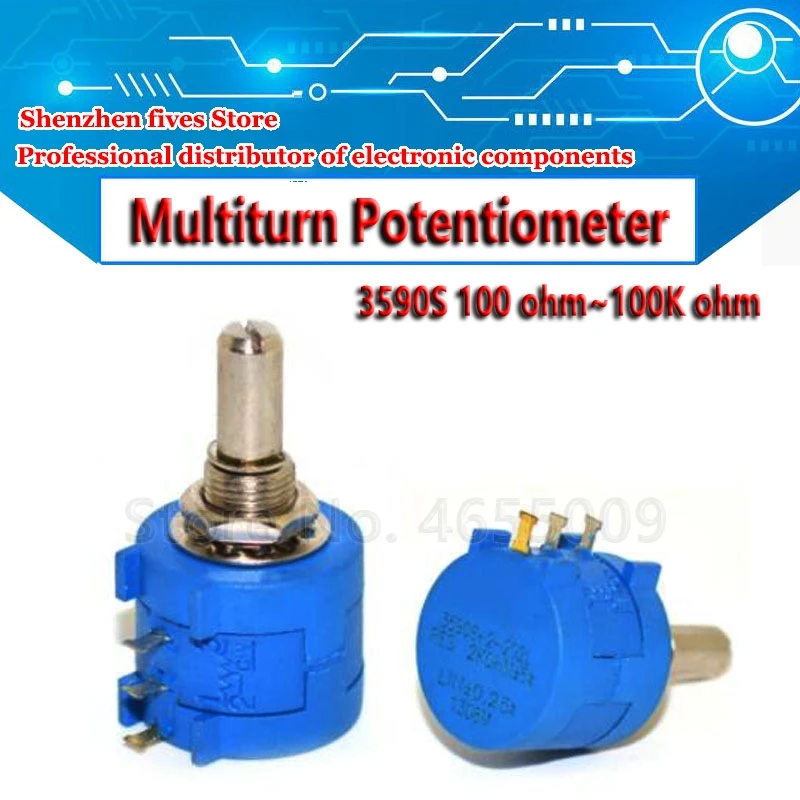 

1PCS 3590S Multiturn Potentiometer 500 1K 2K 5K 10K 20K 50K 100K ohm Potentiometer Adjustable Resistor 3590 102 202 502 103