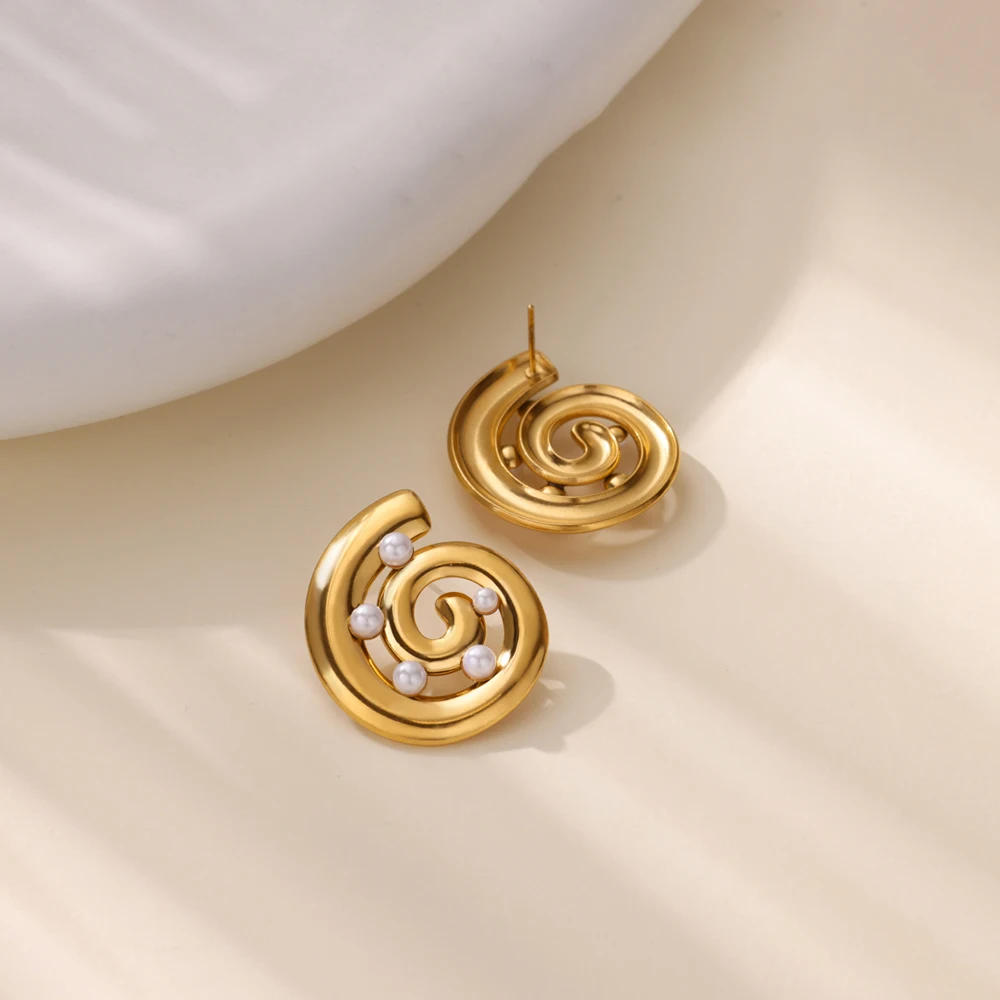 Французские винтажные серьги-улитки для женщин модные серьги из нержавеющей