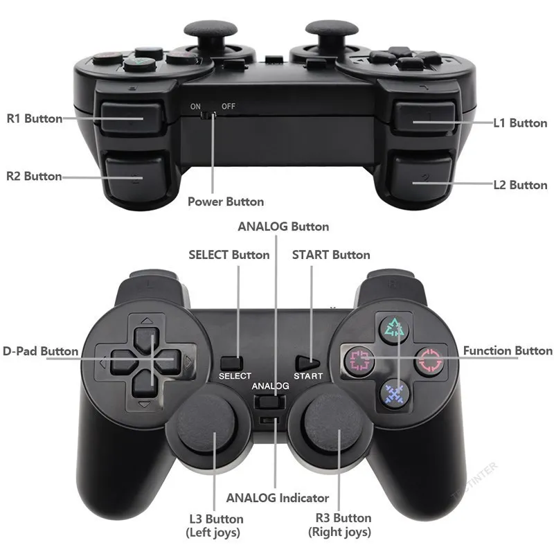 Wireless Gamepad for Sony PS2 Controller for Playstation 2 Console Joystick Double Vibration Shock Joypad  USB PC Game Controle images - 6