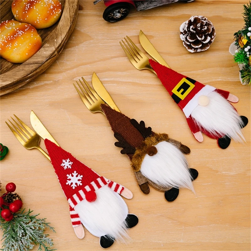 

Christmas Cutlery Holder set Tableware Holders Spoons Knives & Forks Bags