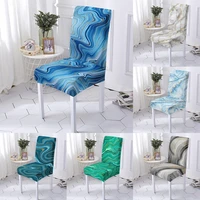 colorful marble chair seat cover dining room psychedelic chair covers hotel banquet party decoration anti dirty cover home decor