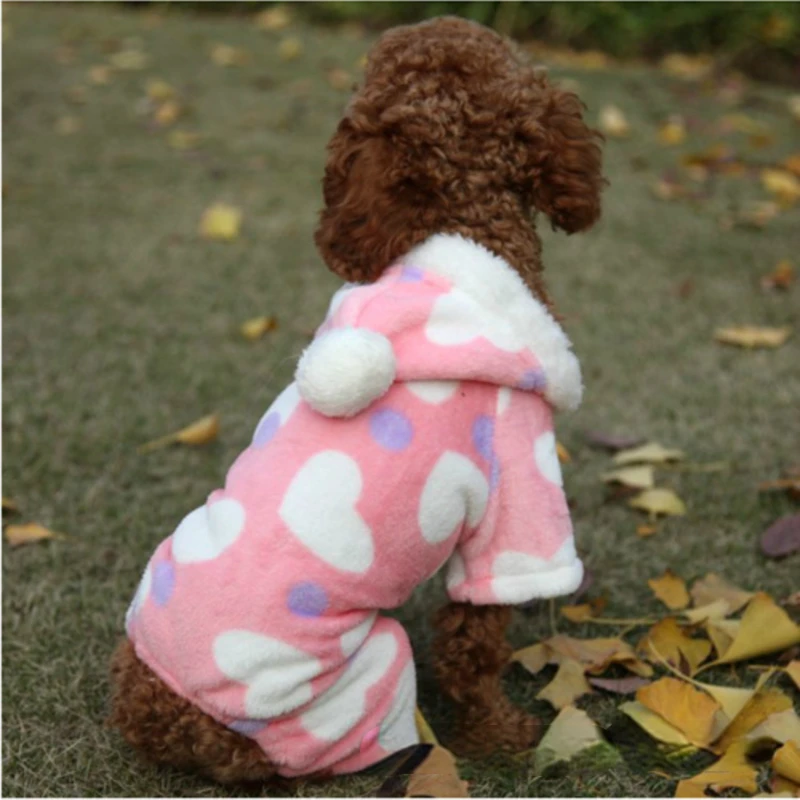 Puppy Jumpsuit Winter Autumn Warm Sweater Medium Small Dog Wool Coat Cat Fashion Thick Hoodie Cute Jacket Bulldog Poodle Yorkie